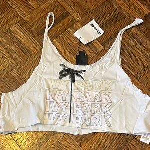 IVY PARK White Crop Top with Multicolor Logo